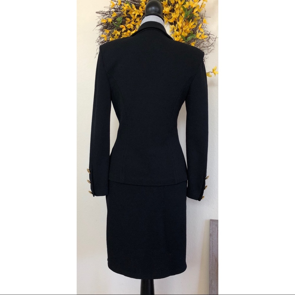 ST. JOHN BASICS SANTANA KNIT SKIRT JACKET SUIT - Picture 4 of 8